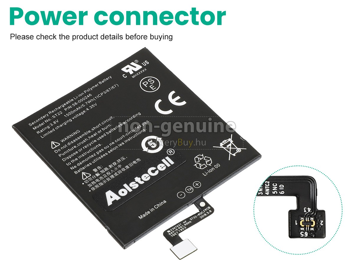 Amazon 58-000194 helyettesítő akkumulátor