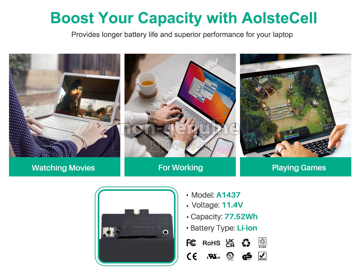 Apple A1425 helyettesítő akkumulátor