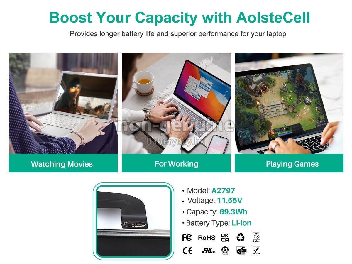 Apple MQKW3LL/A helyettesítő akkumulátor