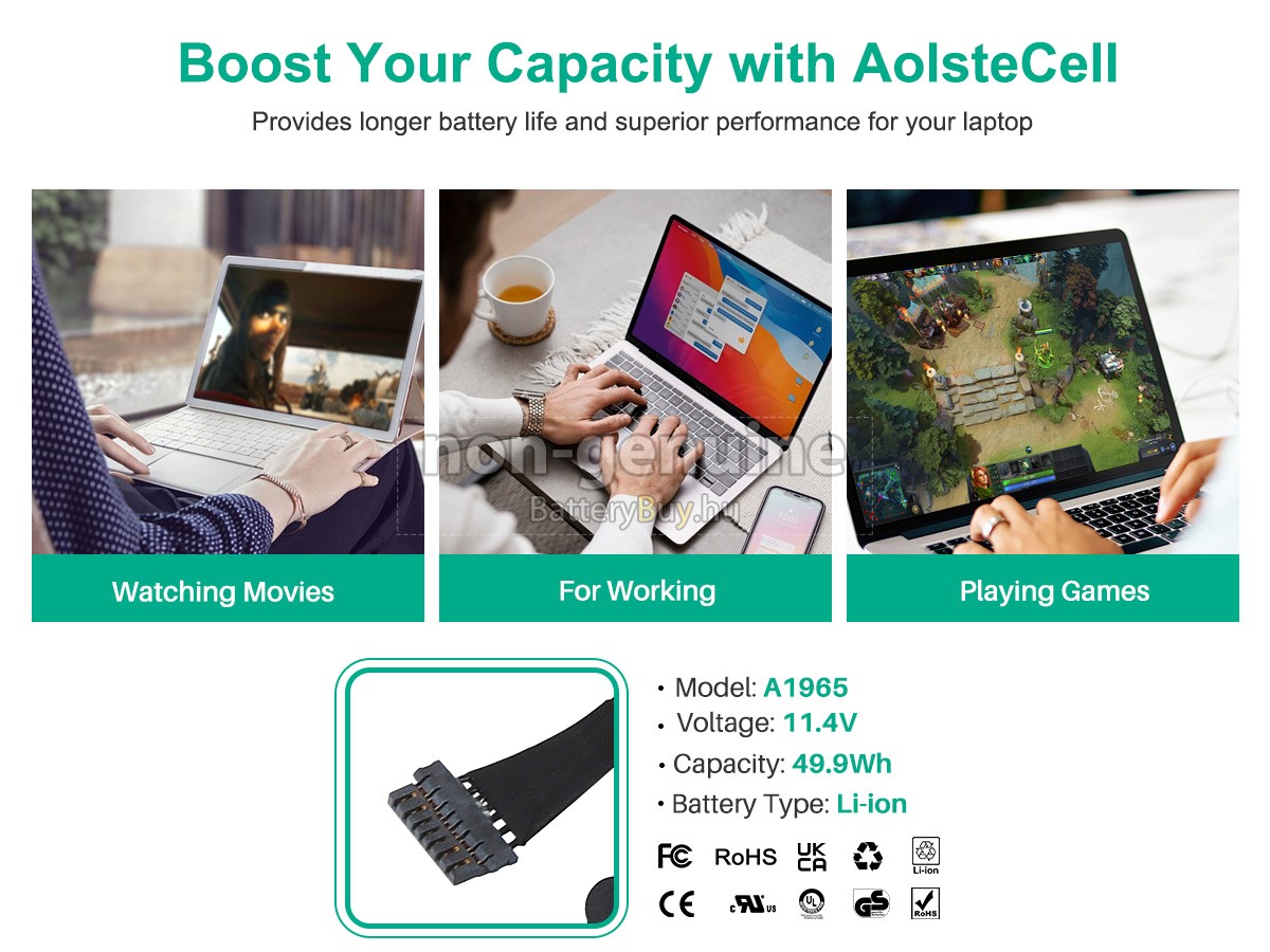 Apple A1965 helyettesítő akkumulátor