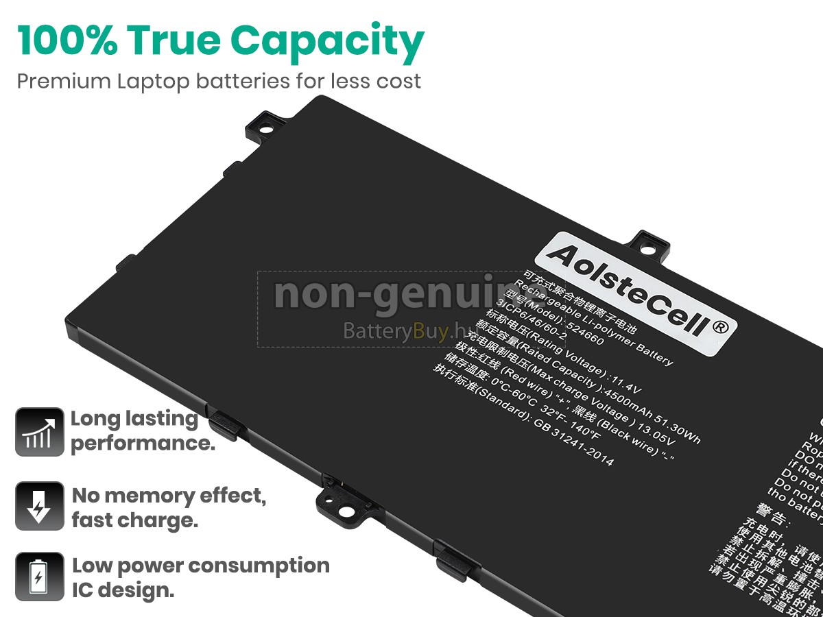Hasee 524660 helyettesítő akkumulátor
