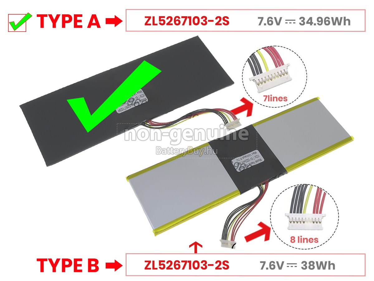 Jumper ZL5267103-2S helyettesítő akkumulátor