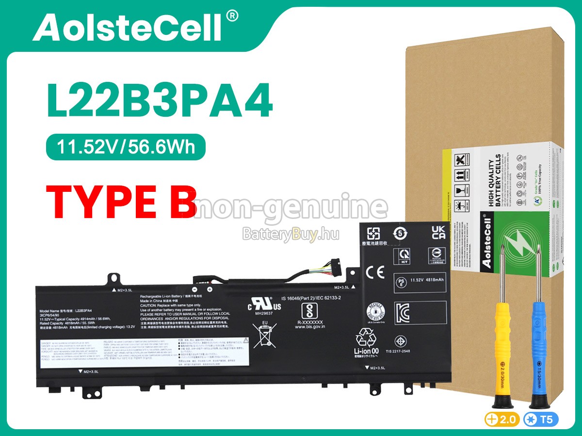 Lenovo IdeaPad SLIM 5 16IAH8-83BG0043FR helyettesítő akkumulátor