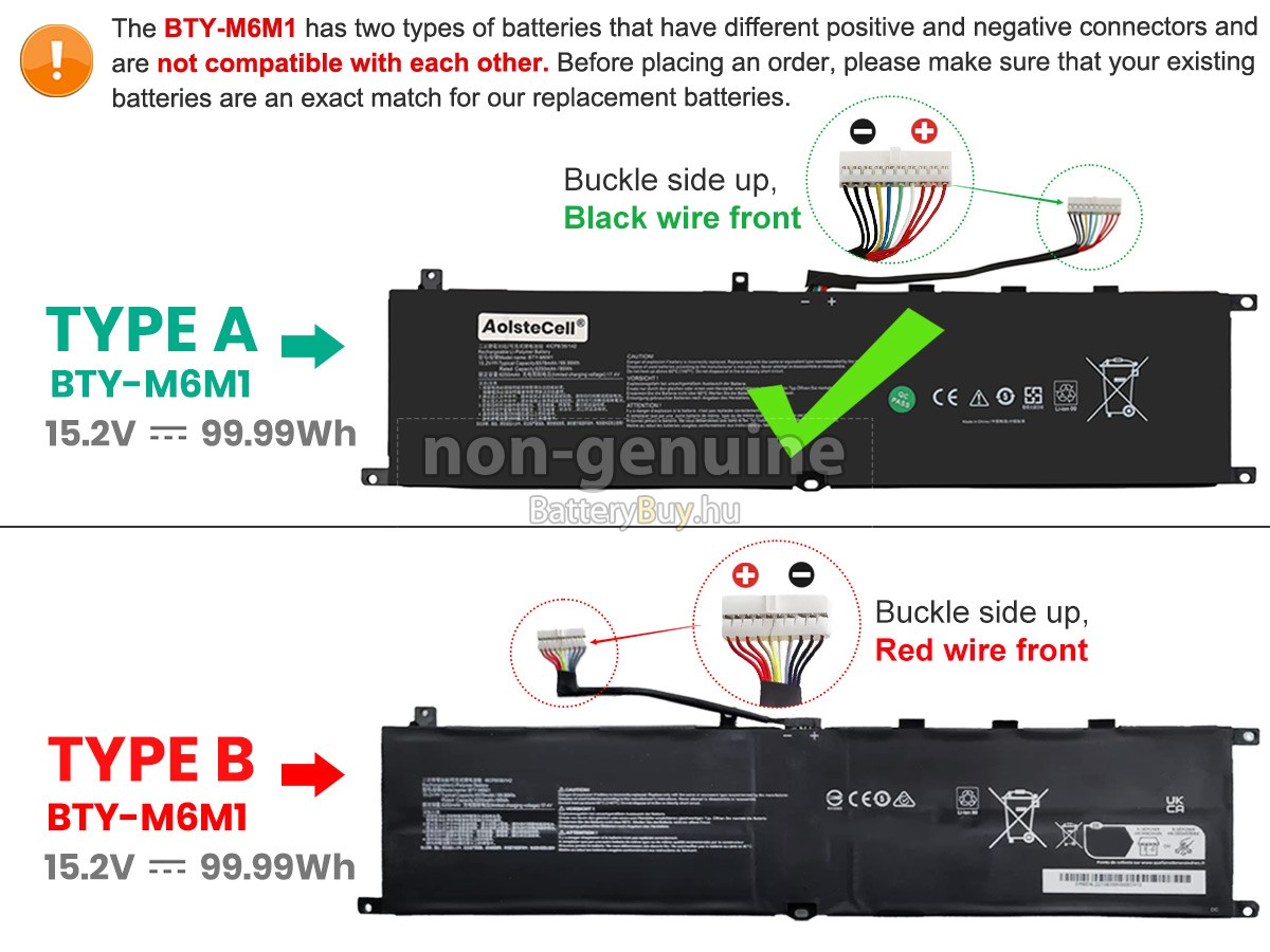 MSI STEALTH GS77 12UE helyettesítő akkumulátor