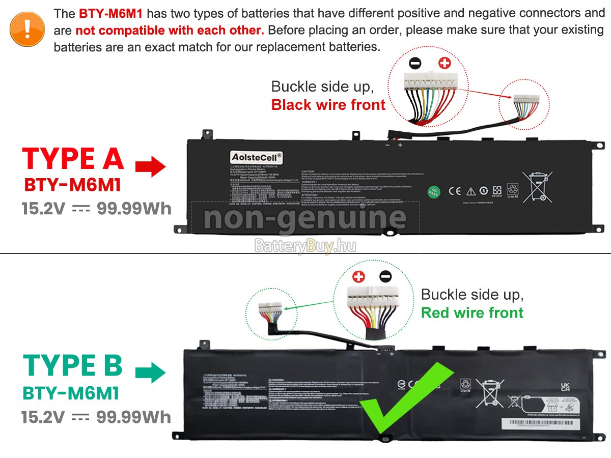 MSI STEALTH GS77 12UE helyettesítő akkumulátor