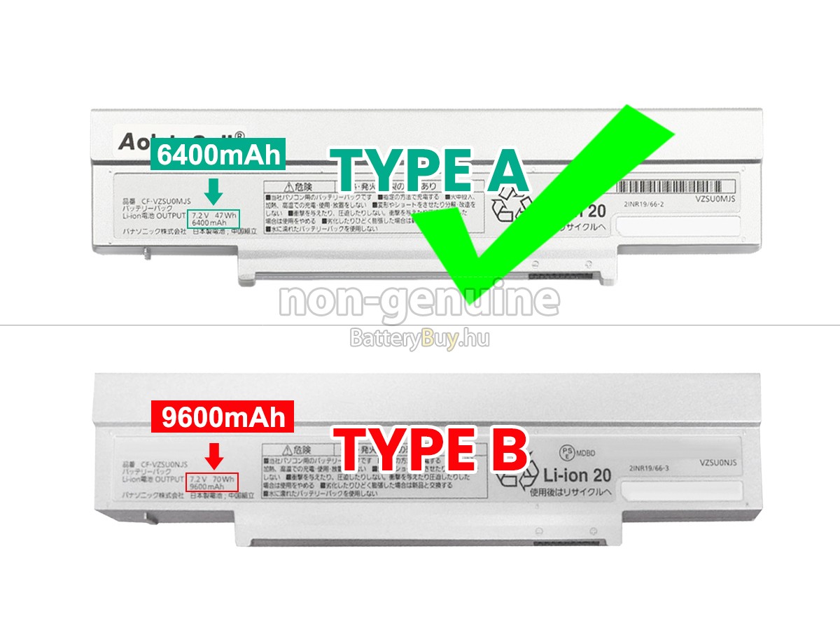 Panasonic CF-VZSU0SJS helyettesítő akkumulátor
