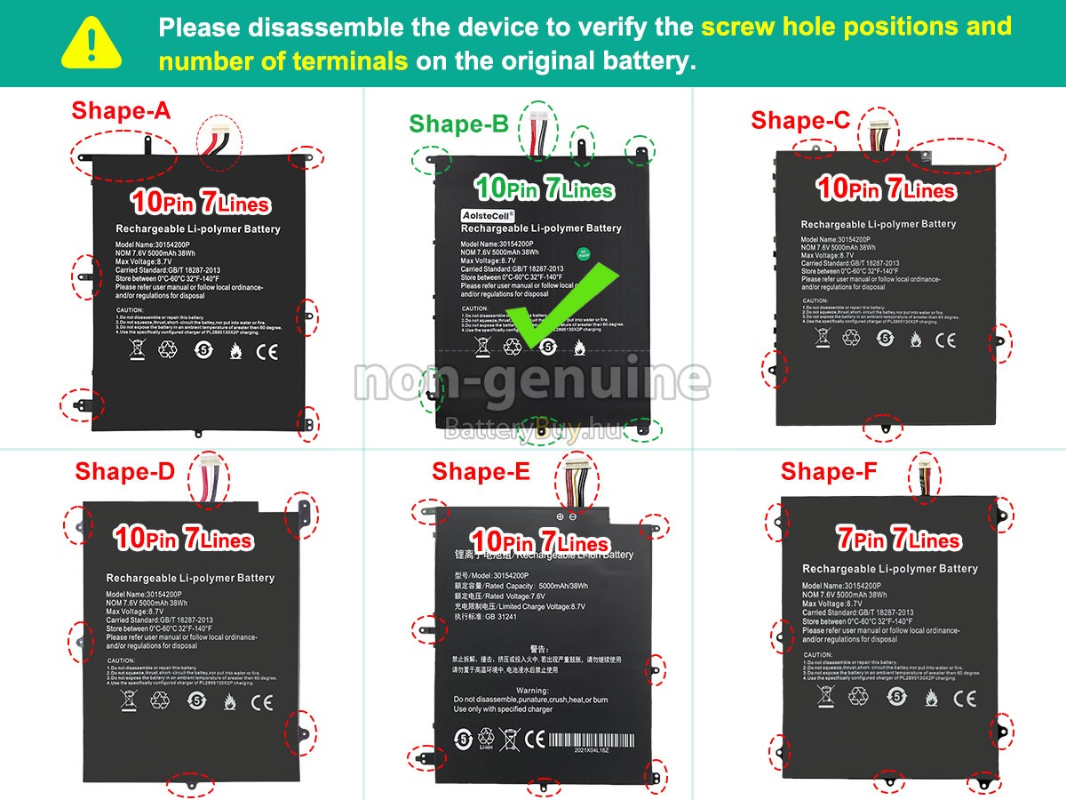 Teclast 30154200P helyettesítő akkumulátor