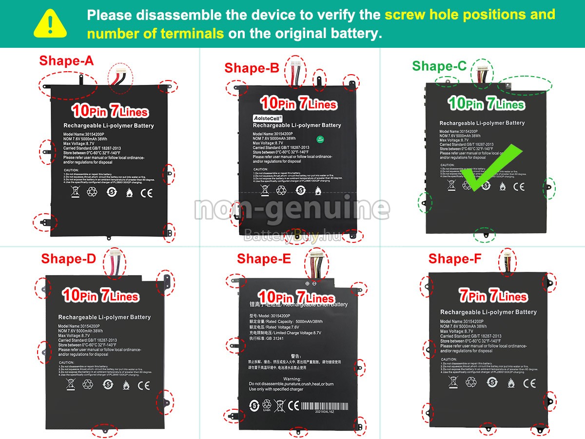 Teclast 30154200P helyettesítő akkumulátor