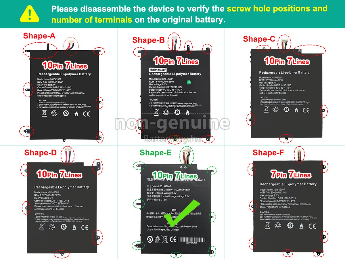 Teclast 30154200P helyettesítő akkumulátor