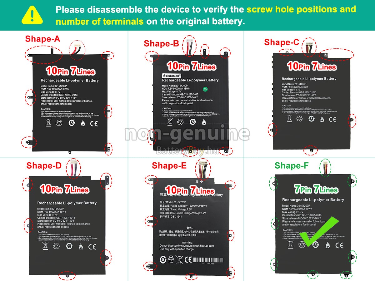 Teclast 30154200P helyettesítő akkumulátor