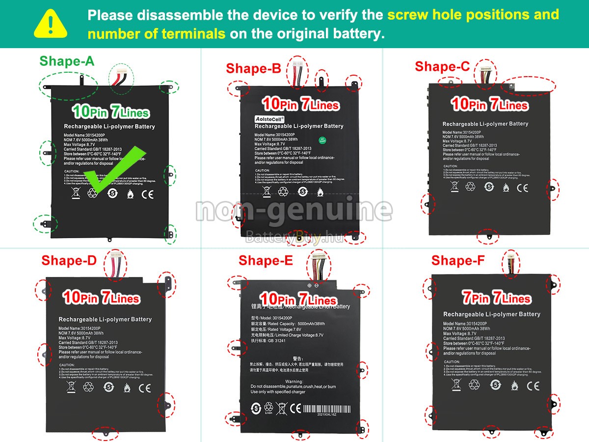Teclast 30154200P helyettesítő akkumulátor