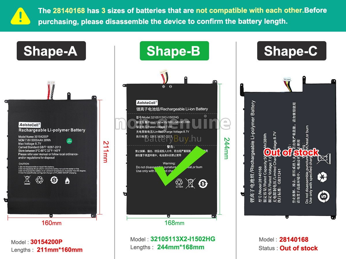 Teclast F15S helyettesítő akkumulátor